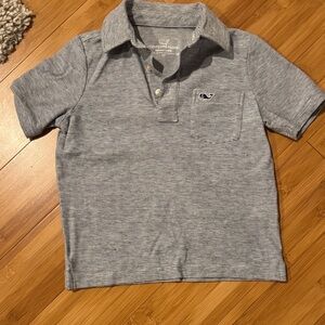 Vineyard Vines Kids Striped Gray Polo